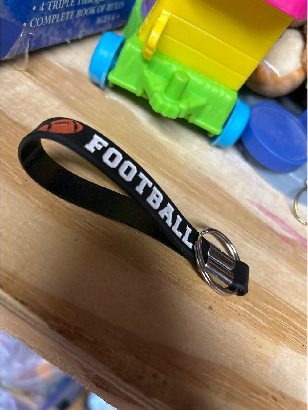 Inspirational Football Themed Keychain Wristlet